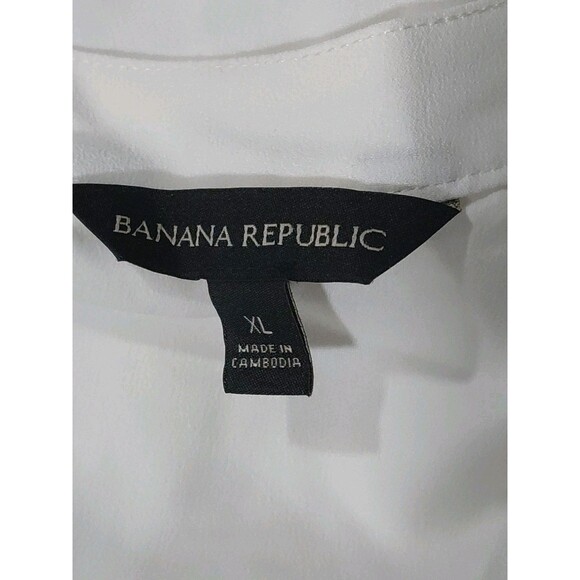 Banana Republic XL White V-Neck Sleeveless Minamalist Boxy Closet Staple Top - Picture 10 of 12